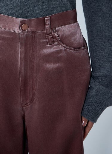 Issey Miyake Satin Wide-Leg Jeans Brown ism0263001