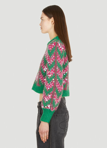 Gucci 셰브런 시퀸 스웨터 그린 guc0251034