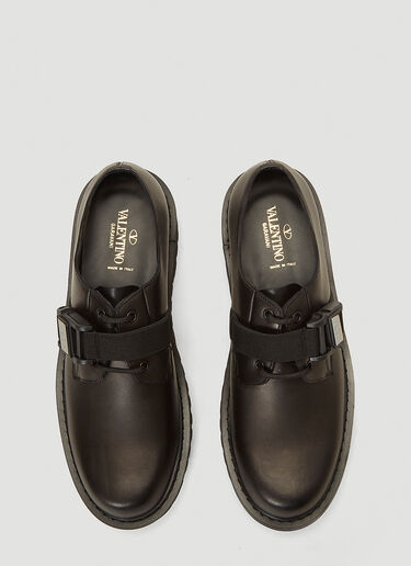 Valentino Buckle-Detail Lace-Up Shoes Black val0142063
