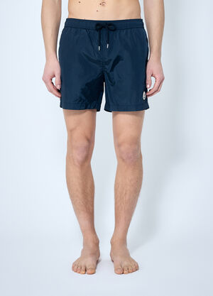 Moncler Logo Patch Swim Shorts Navy mon0159012