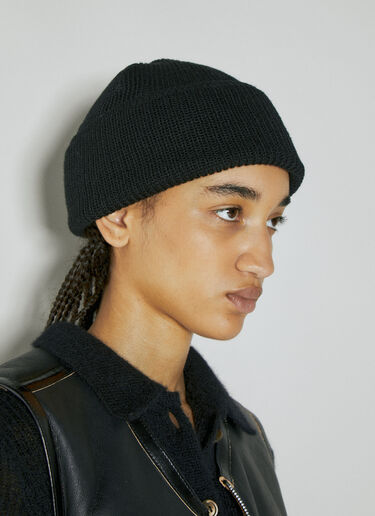 Our Legacy Wool Knit Beanie Hat Black our0354010