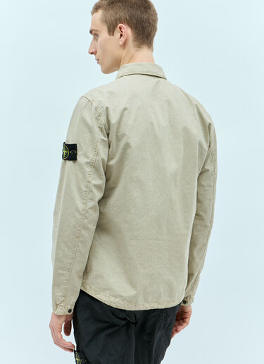 Stone Island Logo Patch Overshirt Beige sto0156048