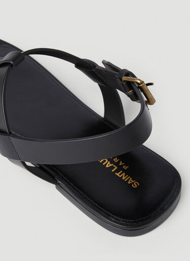 Saint Laurent Cassandra Logo Sandals Black sla0151057