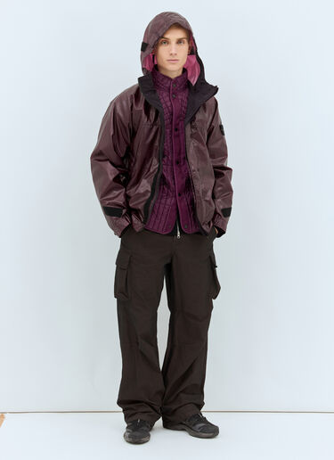 Stone Island Layered Coated Jacket Burgundy sto0158023