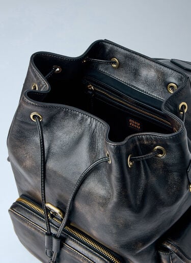 LN-CC® - Miu Miu: Leather Backpack - Dark Brown Miu Miu Leather Backpack Dark Brown miu0264115