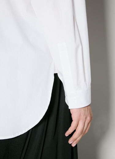 Broad A-Ashymme Notched Shirt Yohji Yamamoto Broad A-Ashymme Notched Shirt White yoy0156001