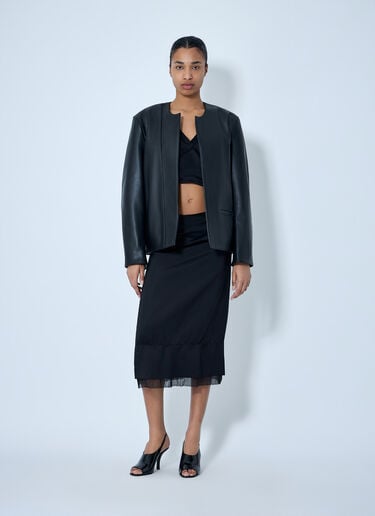 TOTEME Open Front Leather Jacket Black tot0264019