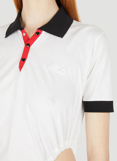 Y/Project x FILA Ruched Polo Collar Bodysuit White ypf0247001