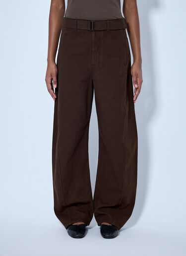LN-CC® - Lemaire: Twisted Belted Pants - Brown Lemaire Twisted Belted Pants Brown lem0366002