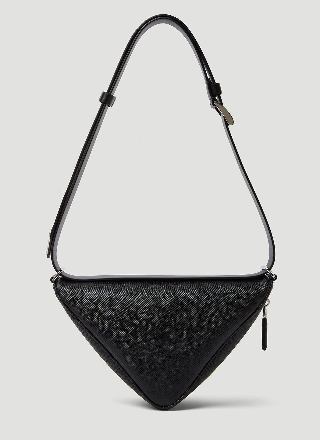 Prada Saffiano Triangle Crossbody Bag in Black LN CC