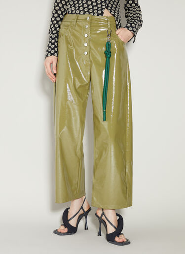 Song for the Mute Glossy Vinyl Pants Olive sfm0254006