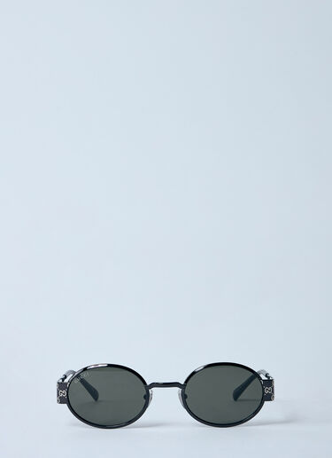 Gucci 字母画押金属椭圆框太阳镜  黑色 gus0159083