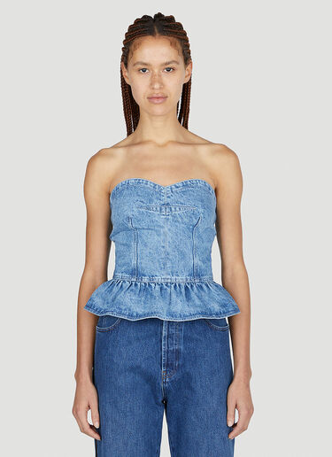 Isabel Marant Étoile Solizinia Denim Bustier Top Blue ibe0251006