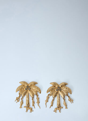 LN-CC® - Jacquemus: Les Boucles Palmier Earrings - Gold Jacquemus Les Boucles Palmier Earrings Gold jac0266036