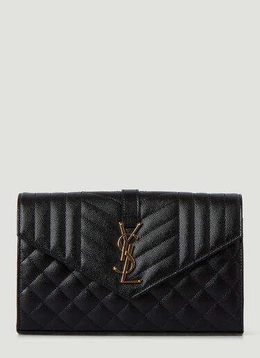 Saint Laurent Cassandre Chain Wallet Black sla0245092