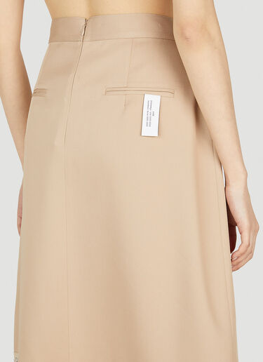 Rokh Hook And Eye Tape Pleat Skirt Beige rok0252007