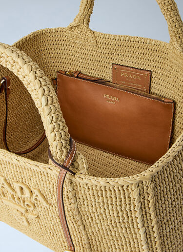 Prada Crochet Large Handbag Beige pra0264050