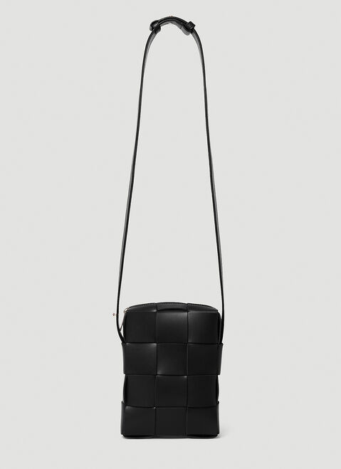 Saint Laurent カセットデザインのジッパー付きフォンポーチ ブラック sla0253140