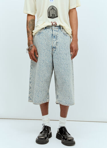 Monogram Denim Bermuda Shorts Acne Studios Monogram Denim Bermuda Shorts Blue acn0156013