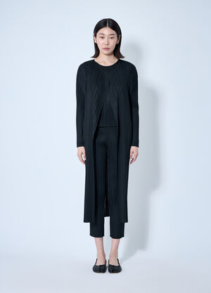 Pleats Please Issey Miyake Pleated Shirt Black plp0260016