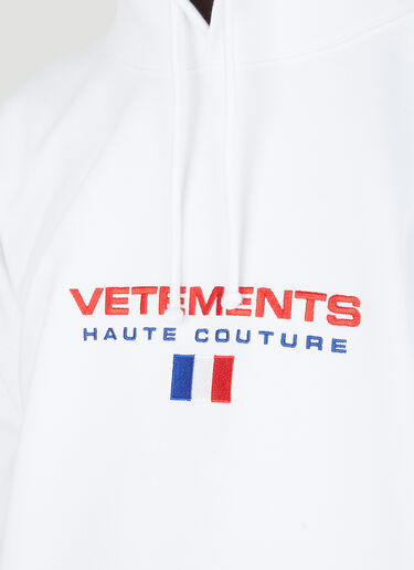 VETEMENTS Haute Couture Logo Hooded Sweatshirt White vet0147012