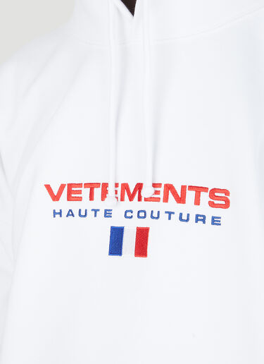 VETEMENTS オートクチュール ロゴ フーデッド スウェットシャツ ホワイト vet0147012