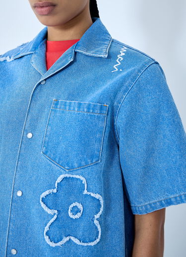 Marni Denim Shirt With Flower Motif Blue mni0259001