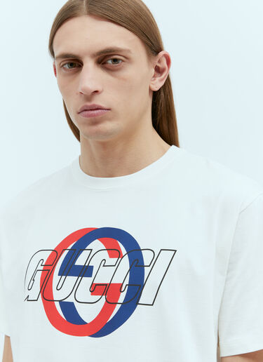Gucci 로고 프린트 티셔츠 화이트 guc0155058