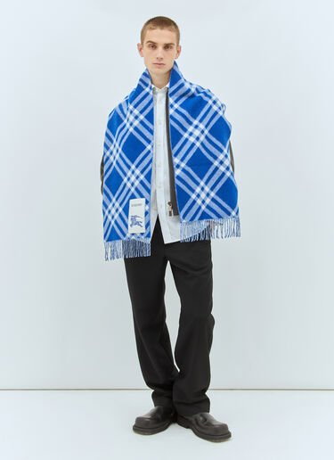 Burberry Check Cashmere Scarf Blue bur0158018