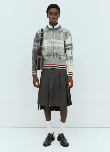 タータンジャカードセーター Thom Browne タータンジャカードセーター グレー thb0154004