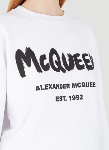 Alexander McQueen 로고 스웻셔츠 화이트 amq0245012