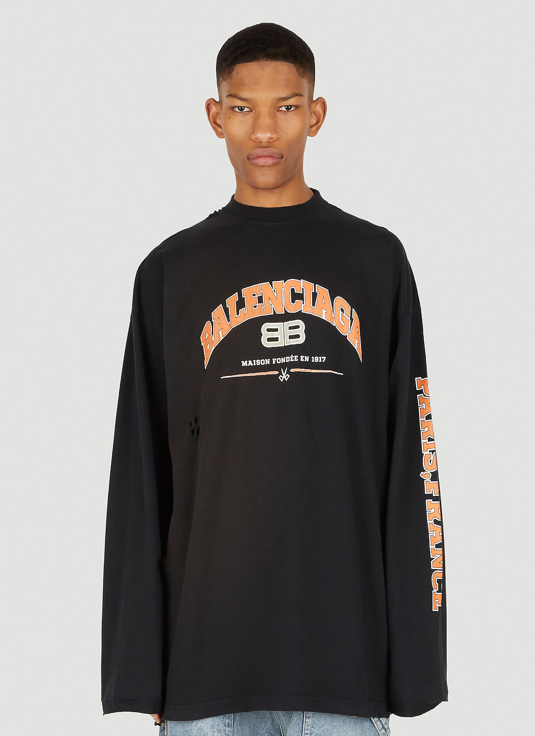 Balenciaga logo long sales sleeve