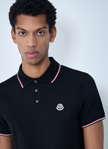 Moncler Logo Patch Polo Shirt Black mon0163035