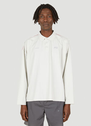 SLAM JAM Long Sleeve Polo Top White slj0349002