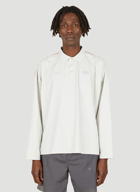 SLAM JAM Long Sleeve Polo Top Grey slj0349001