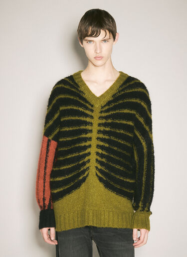 GmbH Knitted Colour-Blocked Sweater Green gmb0158001