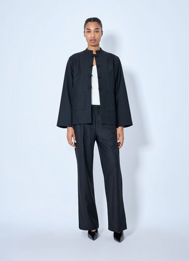 LN-CC® - RÓHE: Pankou Closure Jacket - Black RÓHE Pankou Closure Jacket Black roe0265002