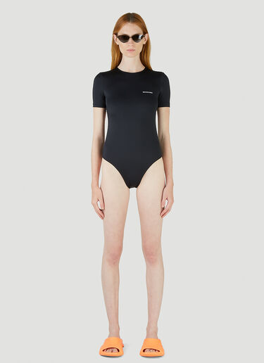 Balenciaga Open-Back Swimsuit Black bal0245152
