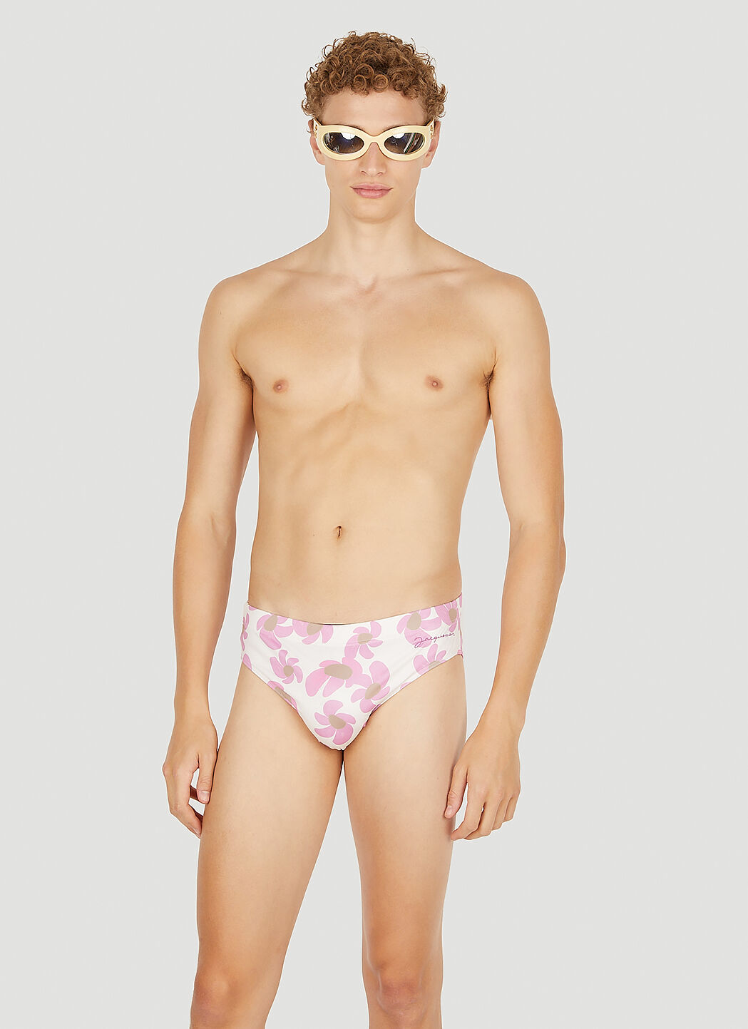 Jacquemus Le Slip de Bain Floral Swim Briefs in White LN CC