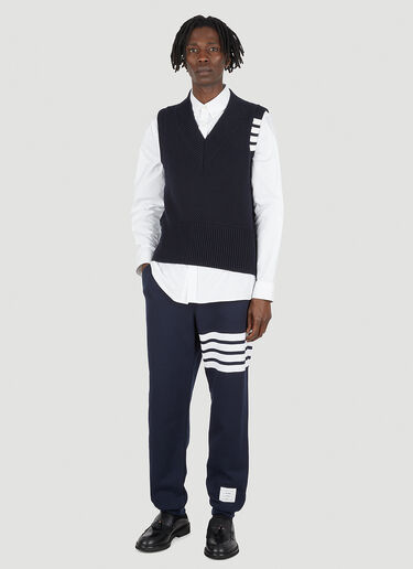 Thom Browne Striped V-neck Sleeveless Sweater Black thb0147013