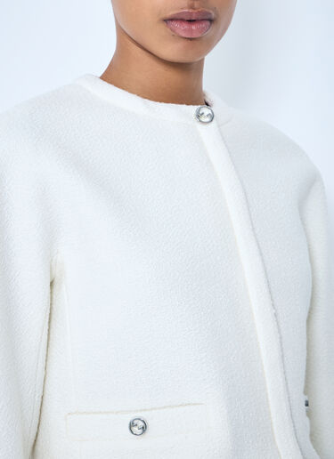 Gucci Wool-Blend Boucle Jacket White guc0259003