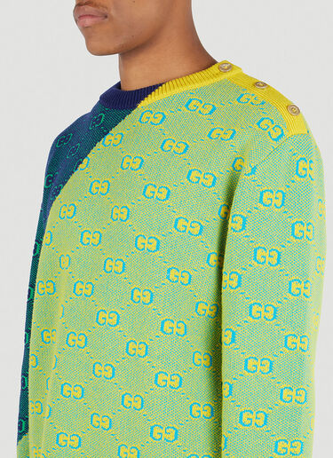 Gucci GG Jacquard Colour Block Sweater Yellow guc0152035