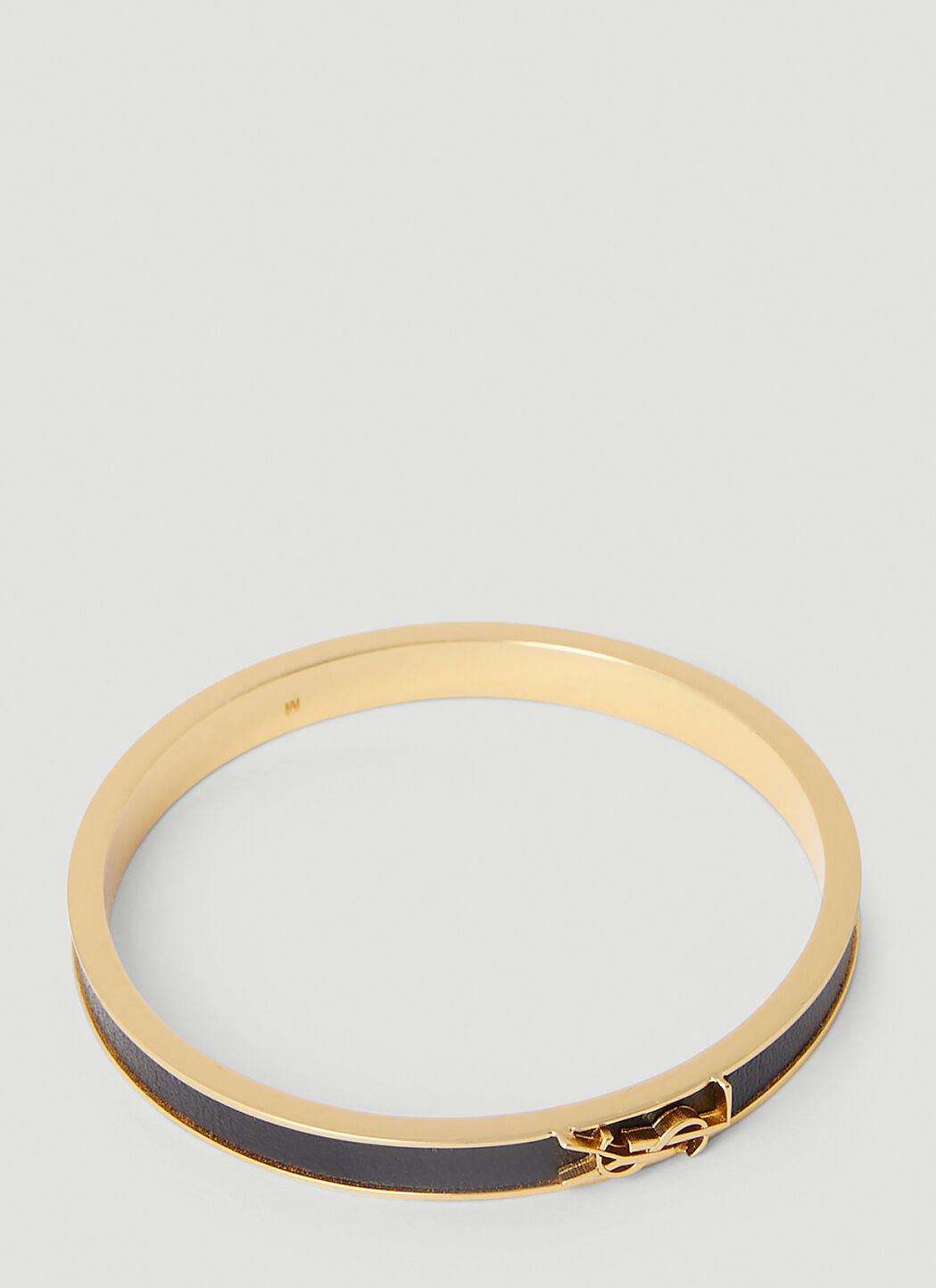 Saint Laurent Logo Plaque Bracelet in Black LN CC