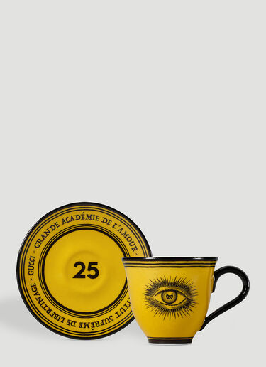 Set of Two Star Eye Demitasse Cups with Saucers Gucci Set of Two Star Eye Demitasse Cups with Saucers Yellow wps0690088