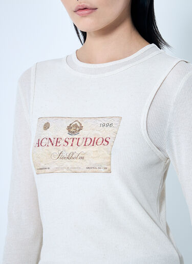 Acne Studios Double-Layered Long Sleeve T-Shirt White acn0259007