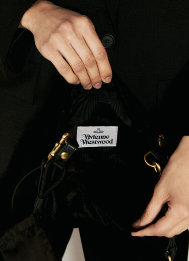 Vivienne Westwood Moireドローストリングハンドバッグ ブラック vvw0256006