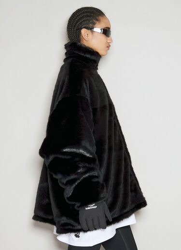 Balenciaga Faux-Fur Zip-Up Jacket Black bal0255101