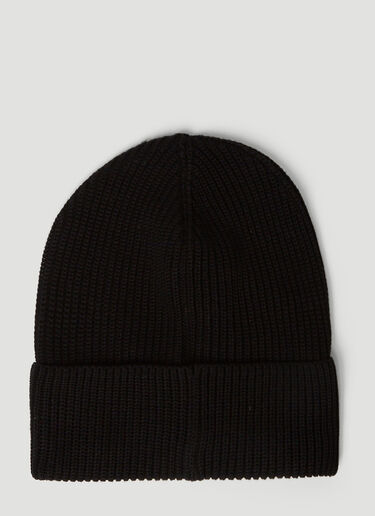 Moncler Logo Patch Beanie Hat Black mon0151040