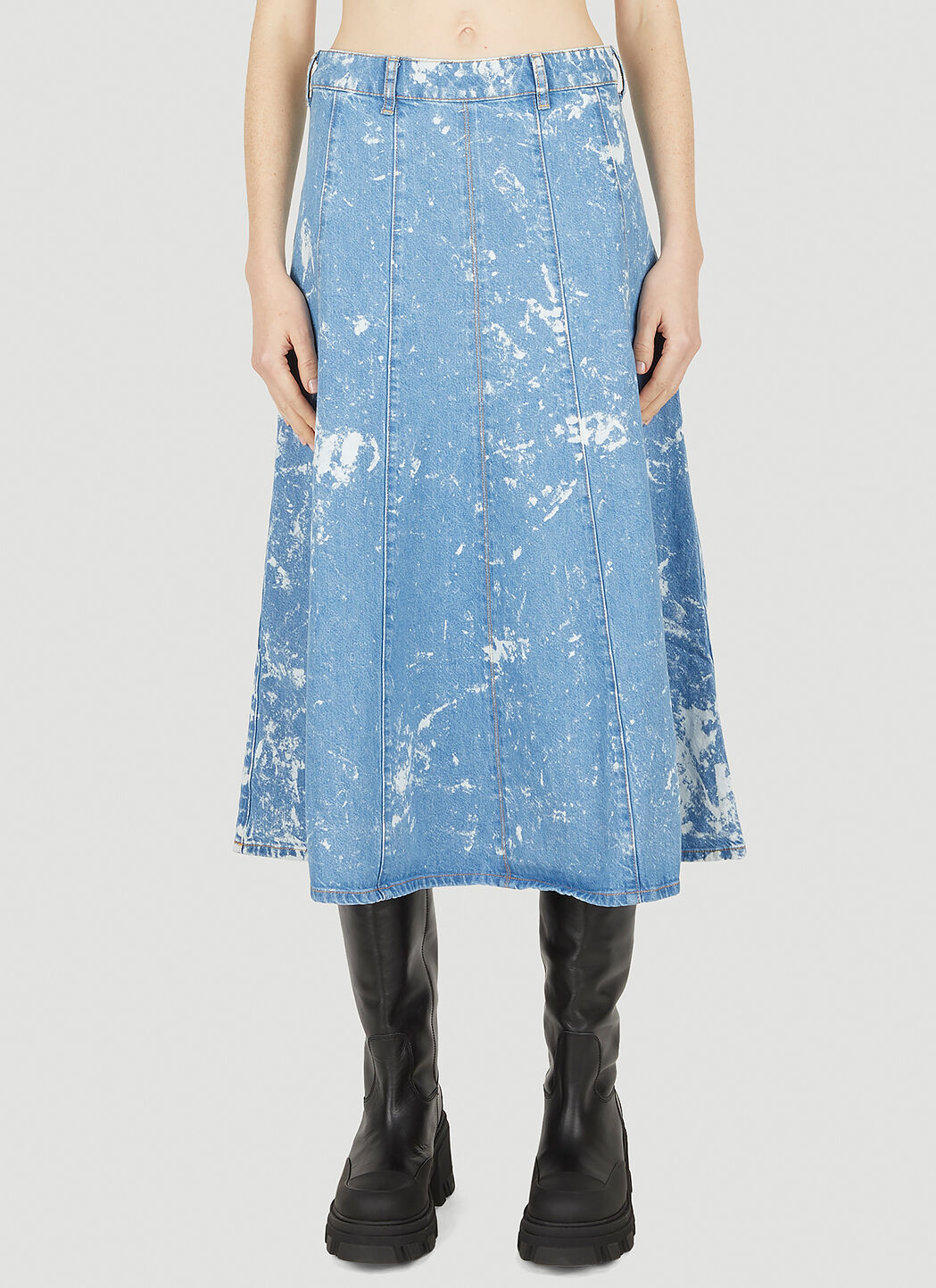 Ganni tie dye denim skirt new arrivals