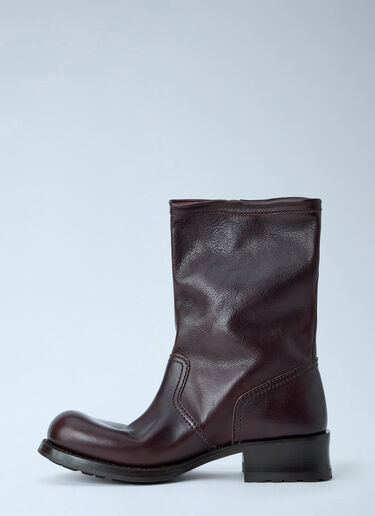 Prada Leather Mid-Calf Boots Brown pra0265012